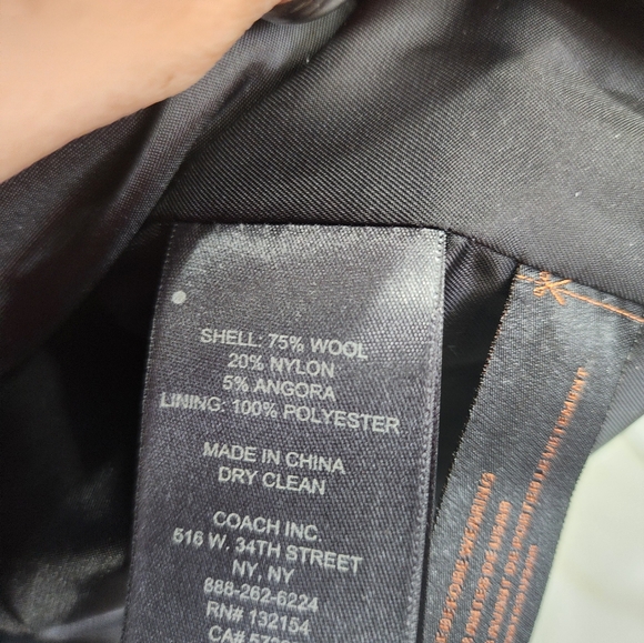 [ COACH] WOMEN'S SIZE XL,HEAVY WEIGHT WOOL - COLOR BLOCK TRENCH COAT - Picture 11 of 16